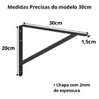 8 X Mão Francesa Preto 30cm Com Kit De Parafuso E Bucha