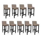 9 Banquetas Bia Suede Bege E Base Preta -bela Casa Shop