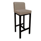 9 Banquetas Bia Suede Bege E Base Preta -bela Casa Shop