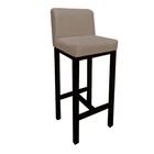 9 Banquetas Bia Suede Bege E Base Preta -bela Casa Shop