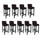 9 Banquetas Bia Suede Marrom E Base Preta -bela Casa Shop