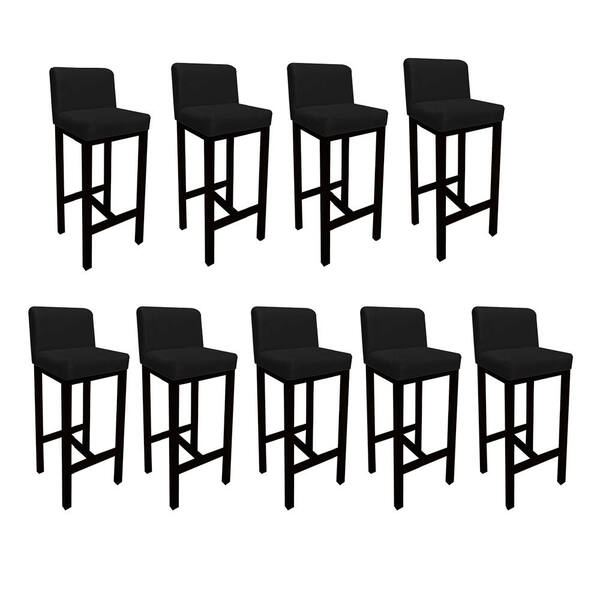 9 Banquetas Bia Suede Preto E Base Preta -bela Casa Shop