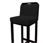 9 Banquetas Bia Suede Preto E Base Preta -bela Casa Shop