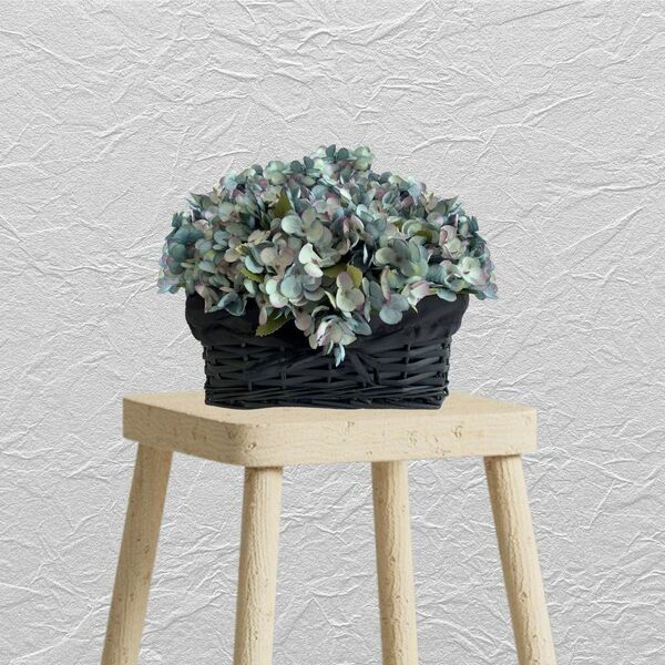 9 Mini Hortênsias Artificiais Flores Delicadas Na Cor Azul Pa