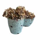 9 Mini Hortênsias Artificiais Flores Delicadas Na Cor Marrom