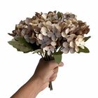 9 Mini Hortênsias Artificiais Flores Delicadas Na Cor Marrom