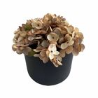 9 Mini Hortênsias Artificiais Flores Delicadas Na Cor Marrom