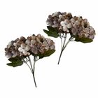 9 Mini Hortênsias Artificiais Flores Delicadas Na Cor Marrom