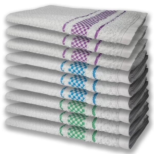 9 Panos De Prato Atoalhado Felpudo Premium Vd+az+rx