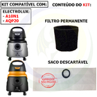 9 Sacos + Filtro Espuma Permanente Motor Refil Coletor Bag Ca