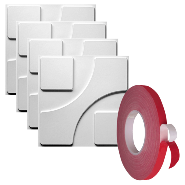 9m² Revestimento 3d Auto Colante Choc + 3 Fita Dupla Face