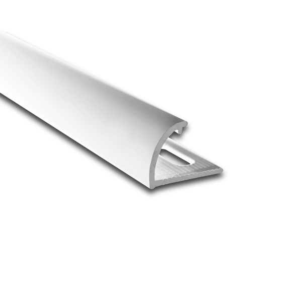 Degrau Arredondado para Piso de Embutir 3M Branco 1cm Alumínio