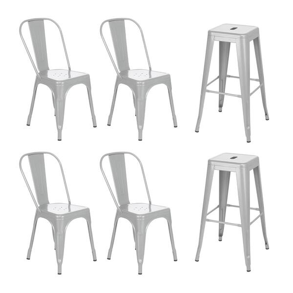 [encerrado] Kit 4 Cadeiras + 2 Banquetas Altas Industrial Lof