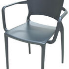 (inativo) Cadeira Com Braco Sofia Encosto Fechado Cor Grafite