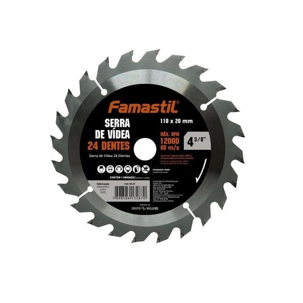 [inativo] Disco Serra Videa 4 3/8 X 24 Dentes 110 X 20mm Fama