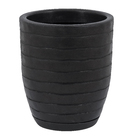 Vaso Plástico Relevo Preto 28x24cm  Vasart