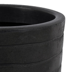 Vaso Plástico Relevo Preto 28x24cm  Vasart