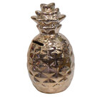 Abacaxi De Cerâmica Cromado Decorativo Multi Ambientes