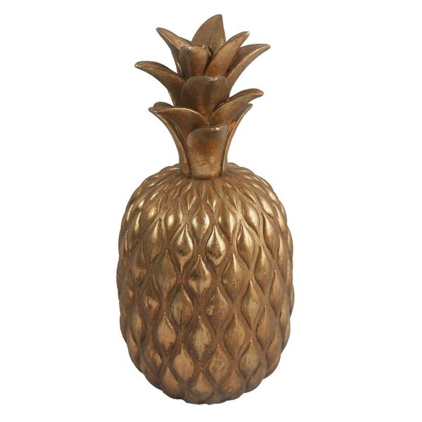 Abacaxi Decorativo De Resina Cobre 9 5cm X 9 5cm X 20 5cm