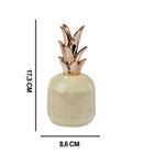 Abacaxi Em Ceramica Com Led Bege E Cobre