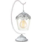 Abajur Aço Pátina Branca Vidro Transparente 1 X 40w E27