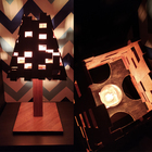 Abajur Artesanal Vintage Em Madeira Maciça Detalhado Grande