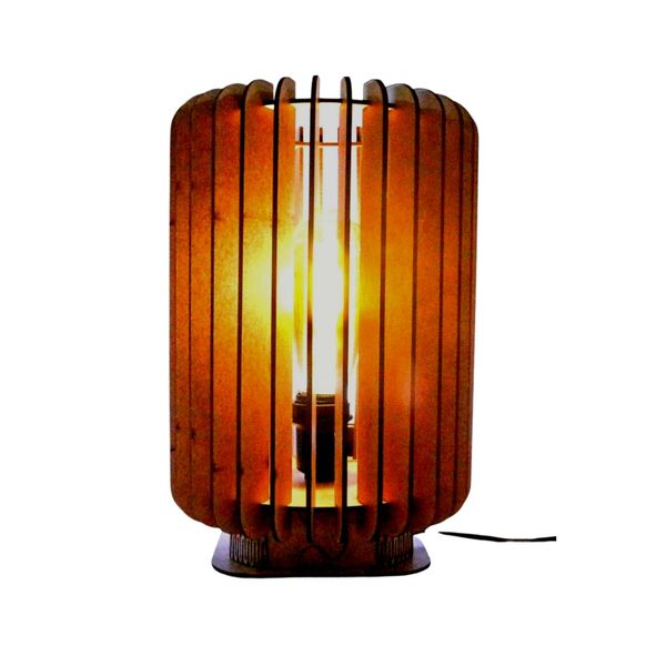 Abajur Athenas De Mesa - Cor: Marrom