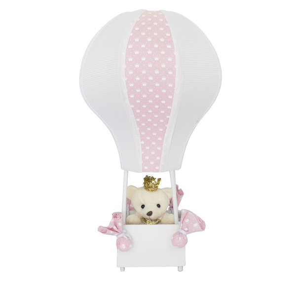 Abajur Balãozinho Cintura Coroa Princesa Rosa Bebê Infantil