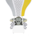 Abajur Balãozinho Cintura Elefante Chevron Cinza Com Amarelo