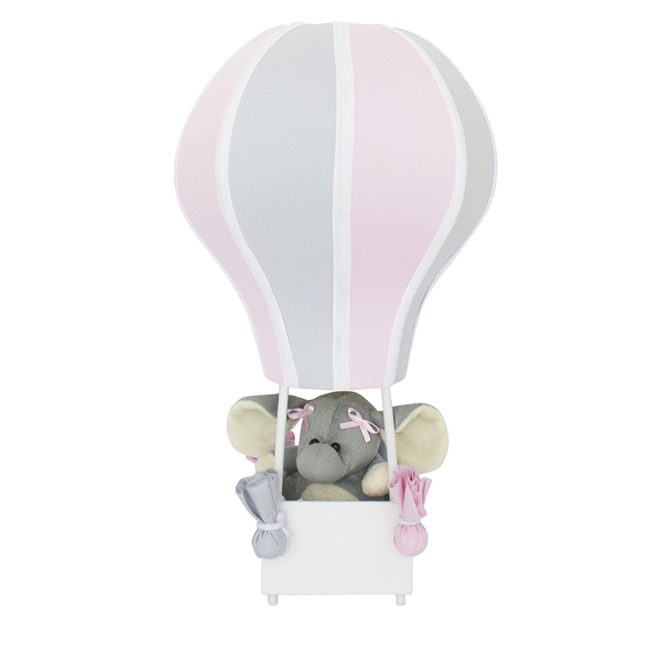 Abajur Balãozinho Cintura Elefante Rosa Com Cinza Bebê Infant