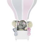 Abajur Balãozinho Cintura Elefante Rosa Com Cinza Bebê Infant