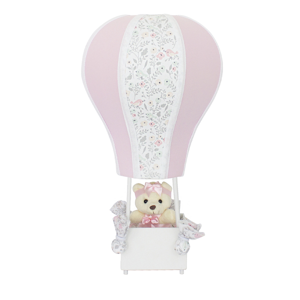 Abajur Balãozinho Cintura Ursa Jardim Rosa Bebê Infantil