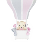 Abajur Balãozinho Cintura Ursa Rosa Com Cinza Bebê Infantil