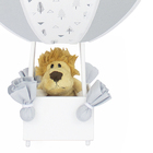 Abajur Balãozinho Leão Árvore Geométrica Cinza Bebê Infantil