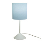 Abajur Bebê Quarto Infantil Base Branca E Tecido Azul Claro