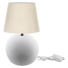 Abajur Bola Branco Cupula Bege 3021