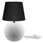 Abajur Bola Branco Cupula Preta 3021