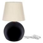 Abajur Bola Preto Cupula Bege 3021