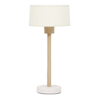 Abajur Branco e Marrom Madeira e Tecido Blanco Inspire