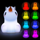 Abajur Branco LED Luz RGB Silicone Pet Light MCM Gold