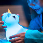 Abajur Branco LED Luz RGB Silicone Pet Light MCM Gold