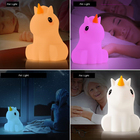 Abajur Branco LED Luz RGB Silicone Pet Light MCM Gold