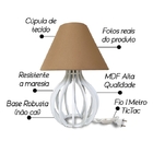 Abajur Branco Luminária De Mesa Mdf Quarto Sala Escritório Co