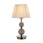 Abajur Bronze Com Cristais E Cúpula Seda Bella Light Bivolt