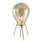 Abajur Caju Bronze E Conhaque + Fil Carbono 220v G95 Bella Rz