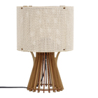 Abajur Carvalho MDF Cúpula Redonda Oslo Ilux