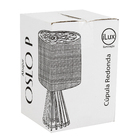 Abajur Carvalho MDF Cúpula Redonda Oslo Ilux