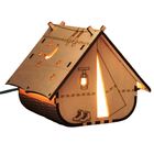 Abajur Casinha De Mesa Marrom