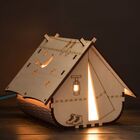 Abajur Casinha De Mesa Marrom