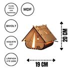 Abajur Casinha De Mesa Marrom